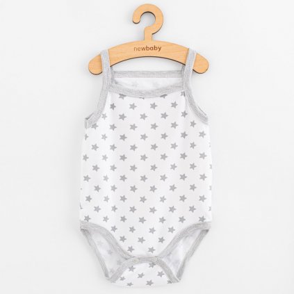 Dojčenské body bez rukávov New Baby Classic II hviezdičky šedé dievča 80 (9-12m)