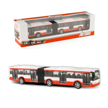 Kovový autobus červený