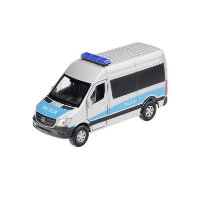 1:34 Mercedes Benz Sprinter Panel Van POLICJA (farba Strieborná)