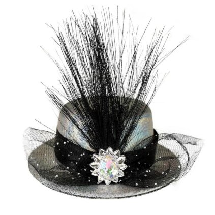 Strieborný mini klobúk do vlasov