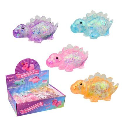 Antistresový dinosaurus s trblietkami