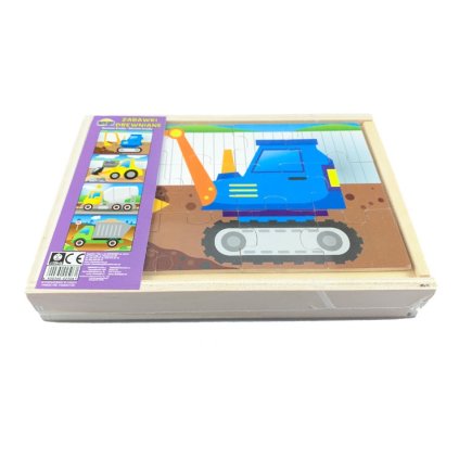 Drevené puzzle - Stavba 4 autá