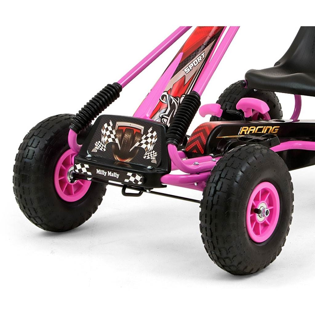 Detská šliapacia motokára Go-kart Milly Mally Thor ružová