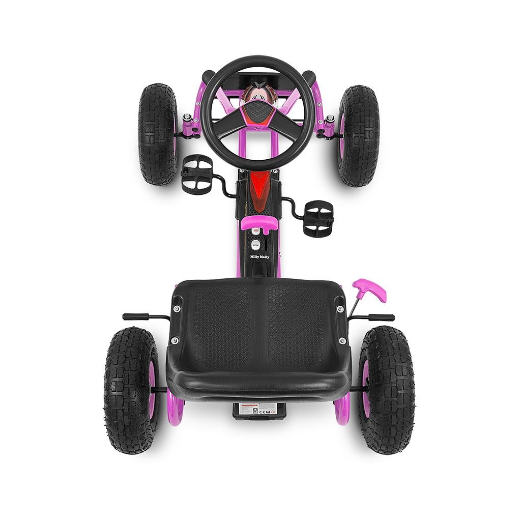 Detská šliapacia motokára Go-kart Milly Mally Thor ružová
