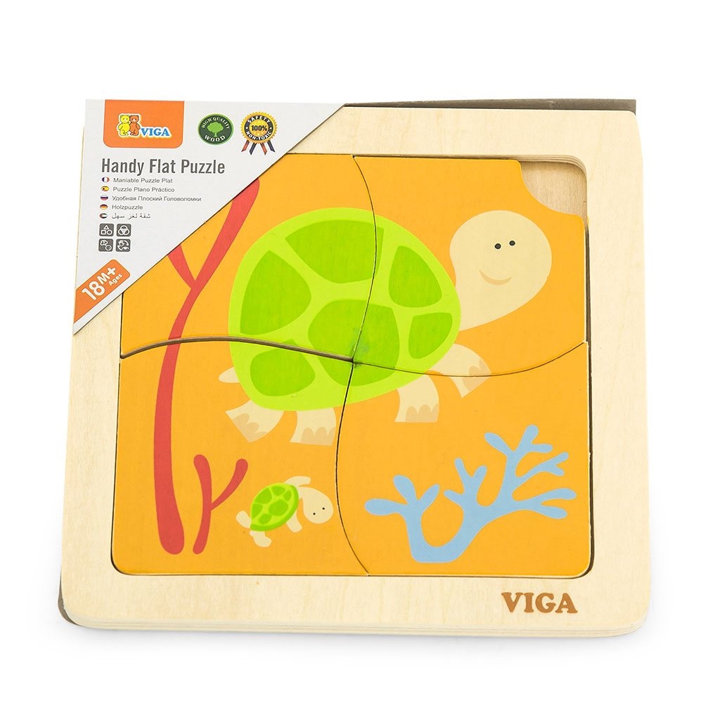 Drevené puzzle pre najmenších Viga 4 ks Želvička