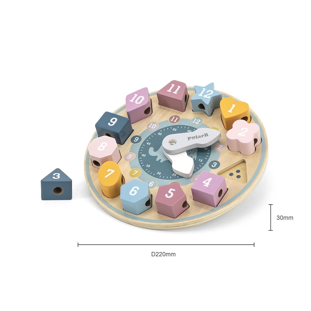 Drevené hodiny Viga vkladacie puzzle