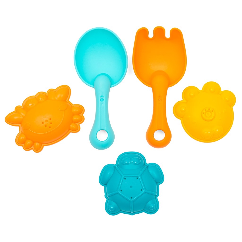 Skladacie vedierko a hračky do piesku Baby Mix – sada 5 ks
