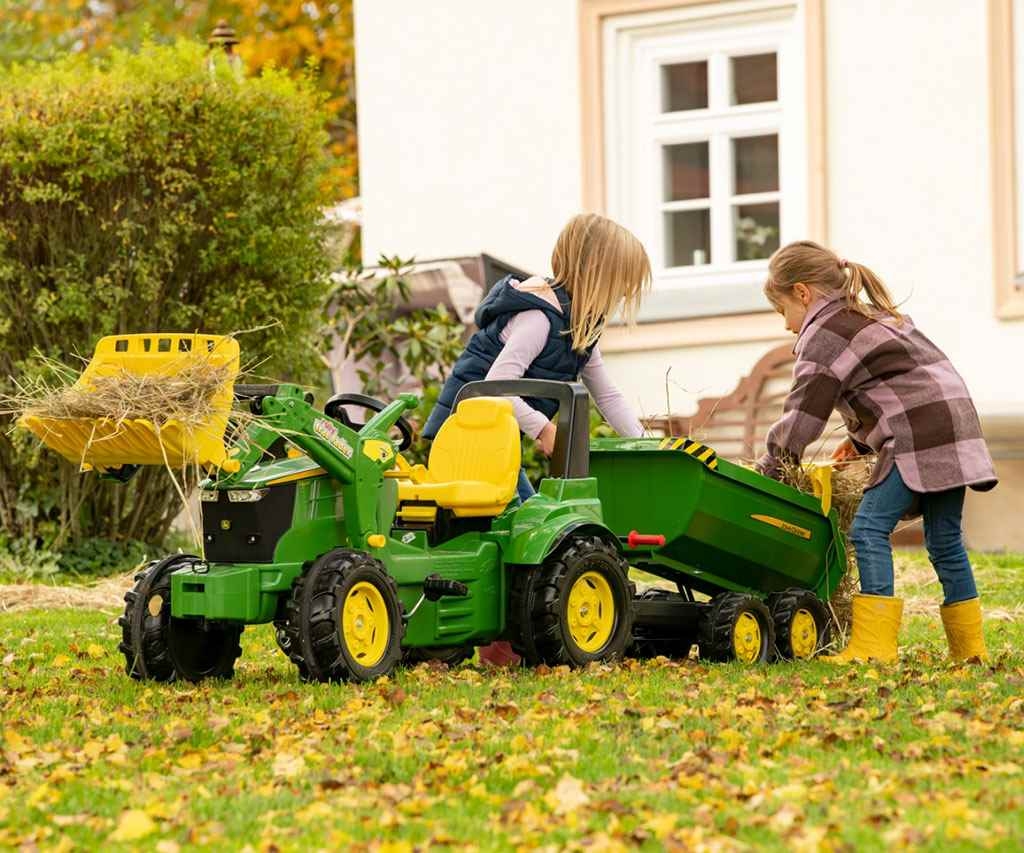 MILLY MALLY Sklápací traktorový príves Rolly Toys John Deere Halfpipe zelený
