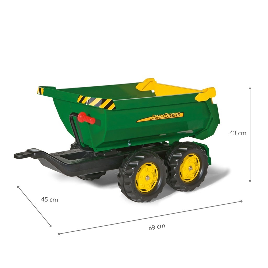MILLY MALLY Sklápací traktorový príves Rolly Toys John Deere Halfpipe zelený