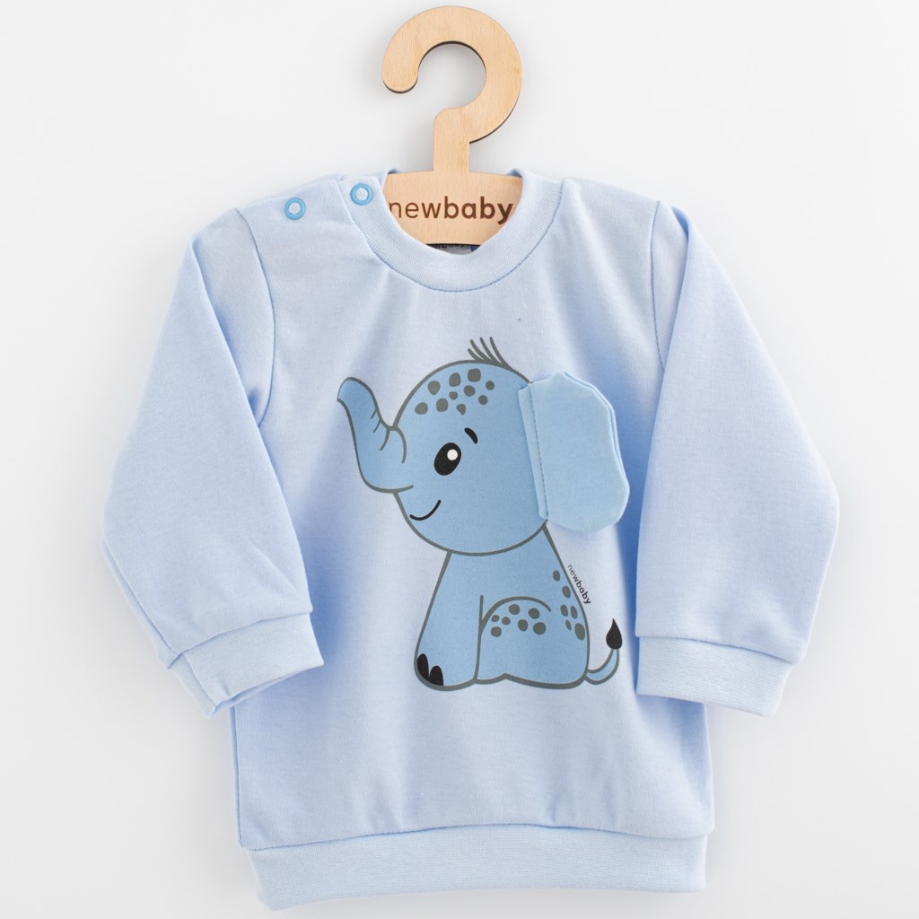 Dojčenská súprava tričko a tepláčky New Baby Happy Elephant blue 68 (4-6m)