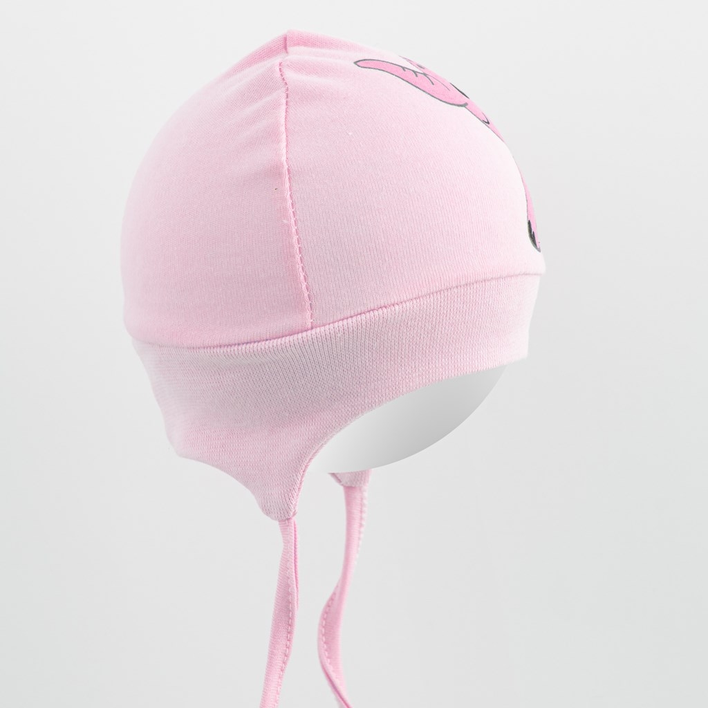 Bavlnená dojčenská čiapočka New Baby Happy Elephant pink 80/86