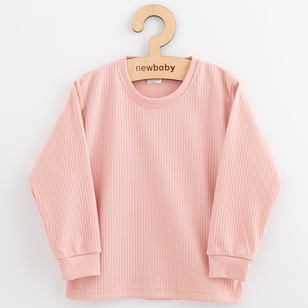 Detske bavlnené tričko s dlhým rukávom New Baby Kindergarten pudrovo ružové 116 (5-6 rokov)