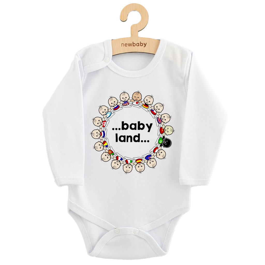Detské body s potlačou New Baby ...baby land... 86 (12-18m)