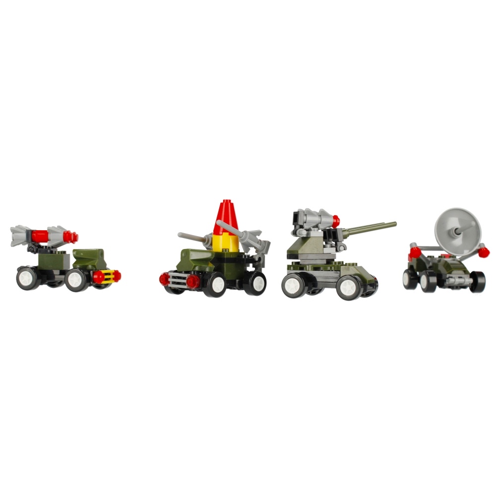 CreativeToys Stavebnica Vojenské vozidlá - 4 druhy