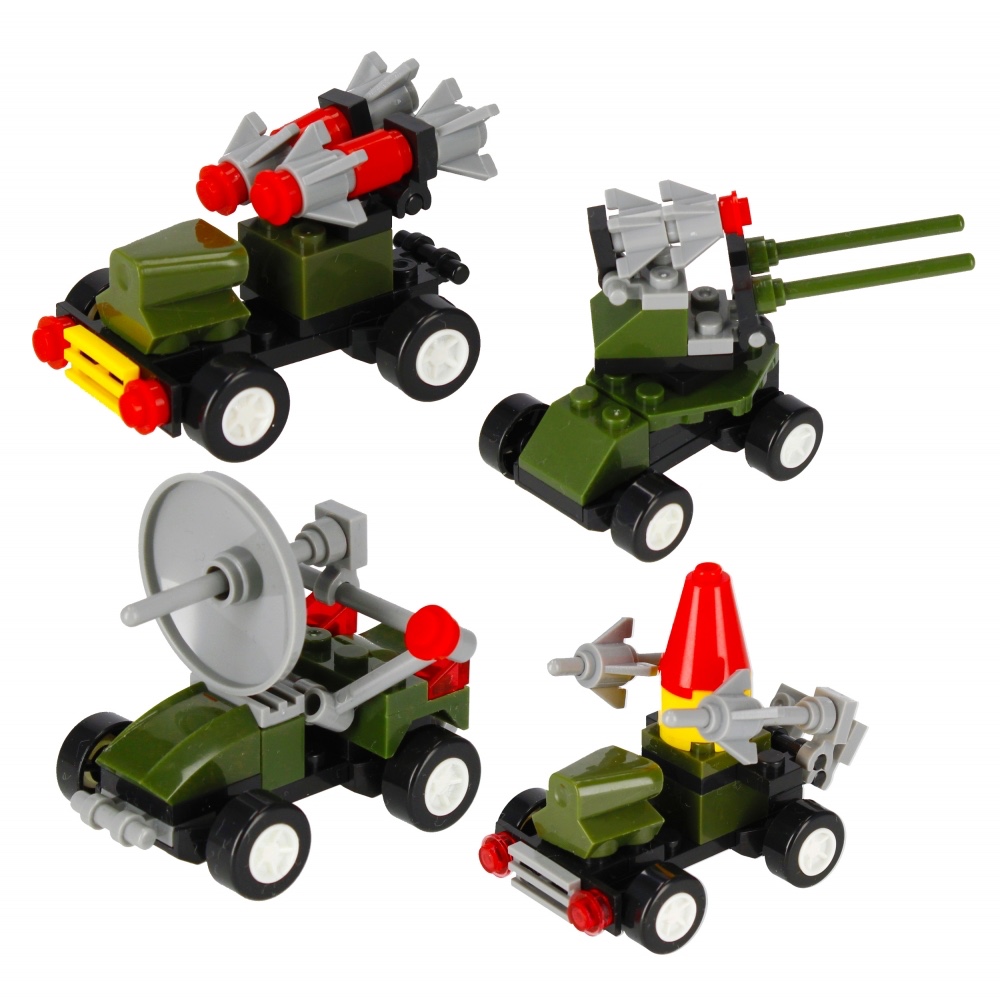 CreativeToys Stavebnica Vojenské vozidlá - 4 druhy