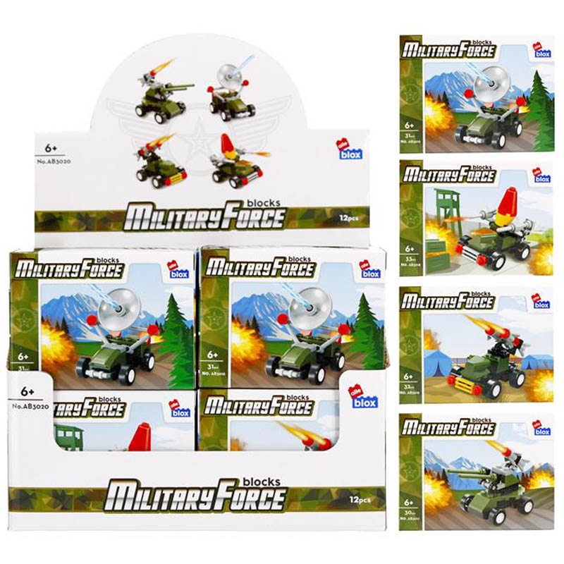 CreativeToys Stavebnica Vojenské vozidlá - 4 druhy