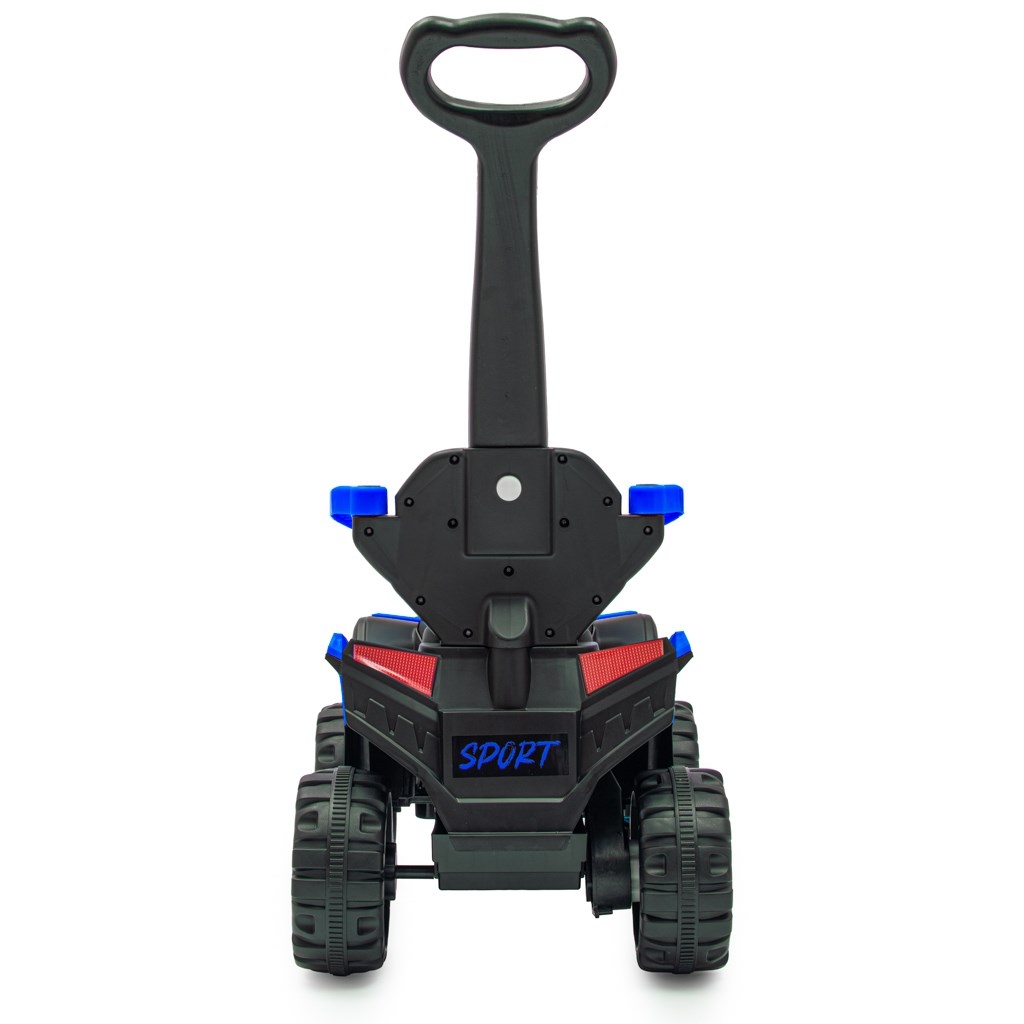 Detské elektrické odrážadlo Baby Mix Ruggy s vodiacou tyčou modré