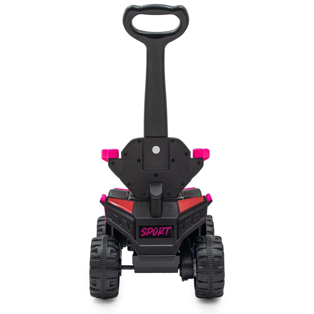 Detské elektrické odrážadlo Baby Mix Ruggy s vodiacou tyčou ružové