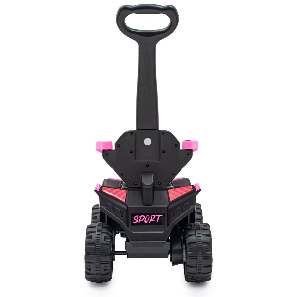 Detské elektrické odrážadlo Baby Mix Ruggy s vodiacou tyčou baby pink