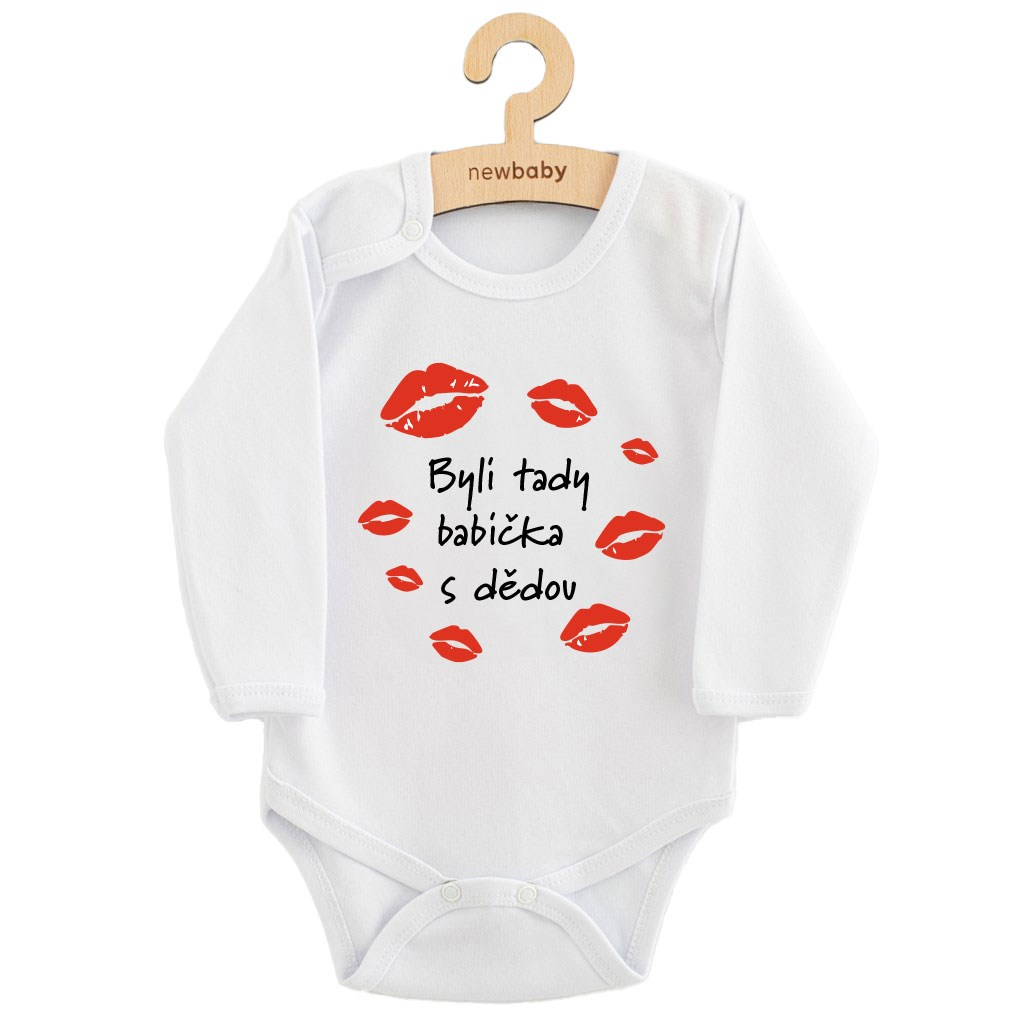 Detské body s potlačou New Baby Byli tady babička s dědou 74 (6-9m)