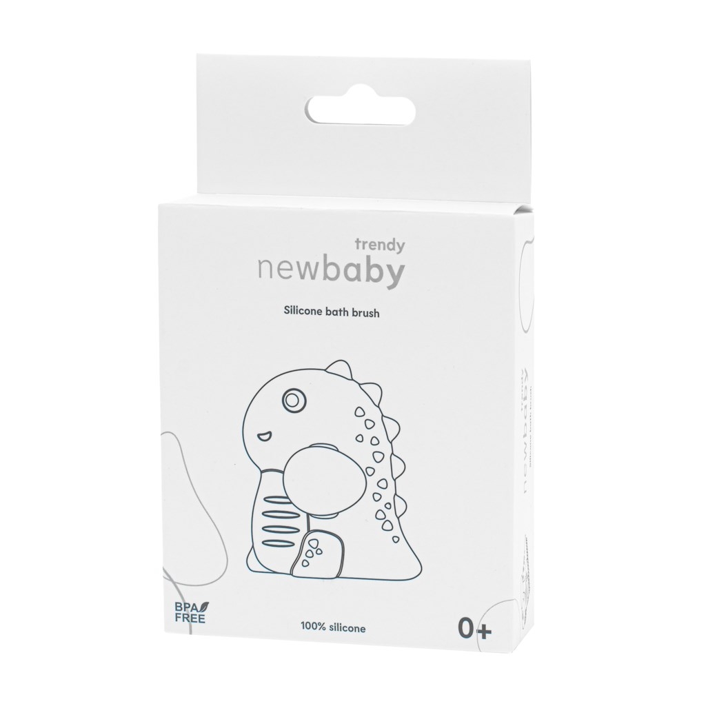 Detská silikónová kefka do kúpeľa New Baby Modrá