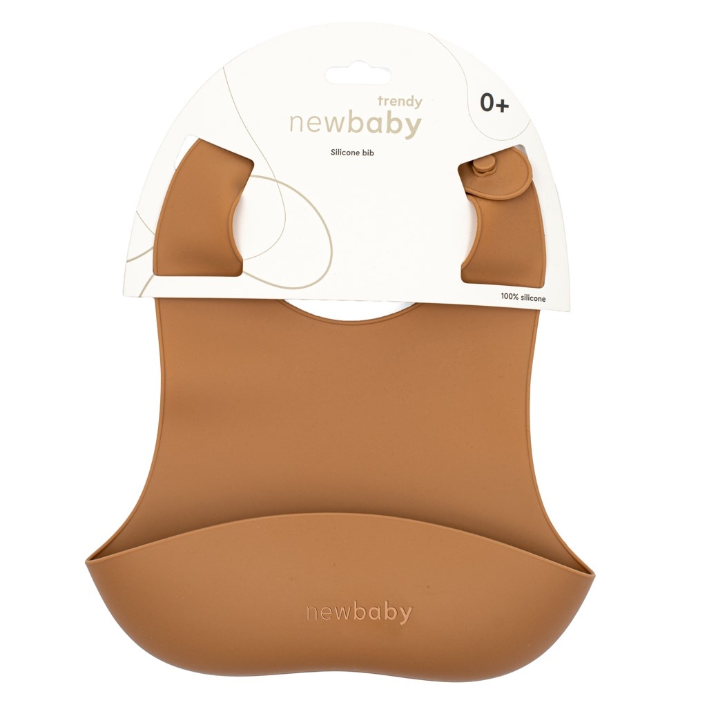 Silikónový podbradník New Baby hnedý