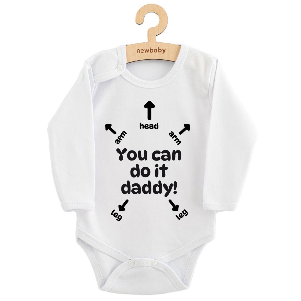 Detské body s potlačou New Baby You can do it daddy! 62 (3-6m)