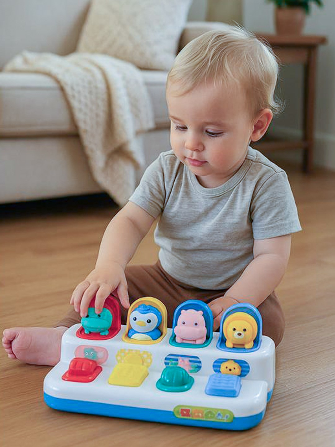 Interaktívna hračka - Vyskakovacie okienka so zvieratkami Peekaboo Baby Mix