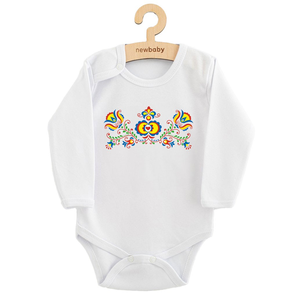 Detské body s potlačou New Baby Ľudový vzor 62 (3-6m)