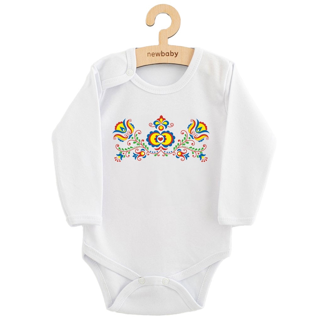 Detské body s potlačou New Baby Ľudový vzor 74 (6-9m)
