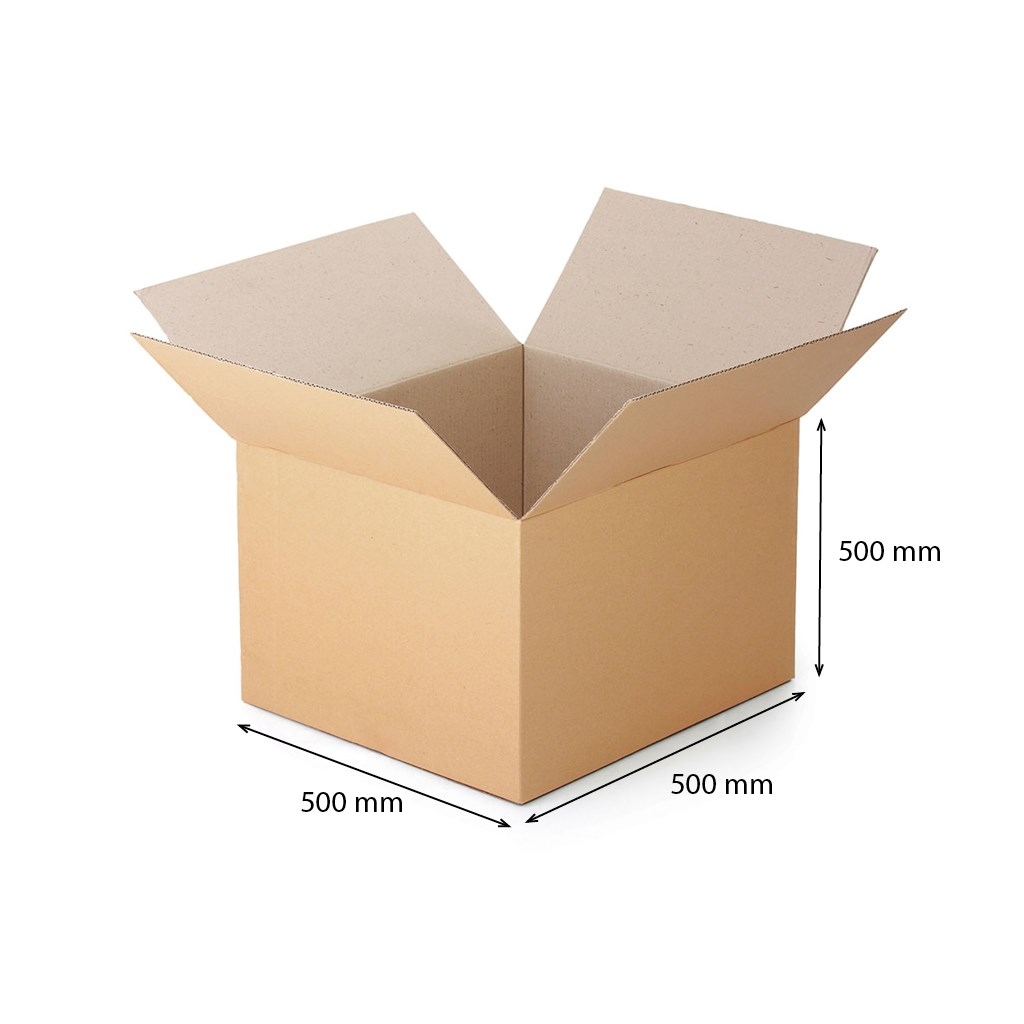 CARERO Kartónová klopová krabica 500x500x500 mm päťvrstvová