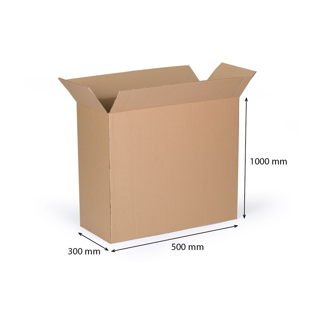 CARERO Kartónová klopová krabica 500x300x1000 mm päťvrstvová