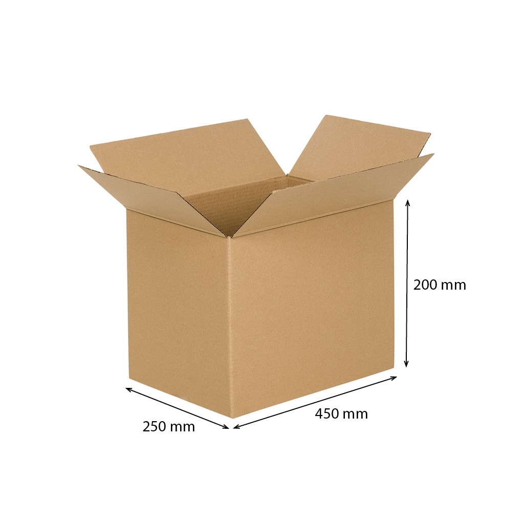 CARERO Kartónová klopová krabica 450x250x200 mm trojvrstvová