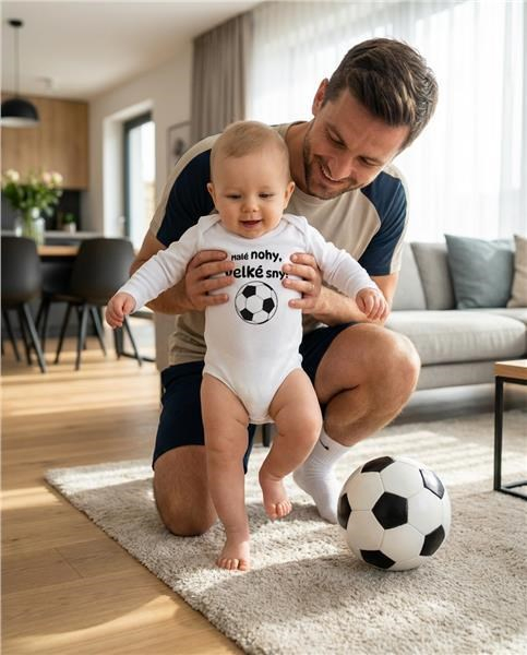 Detské body s potlačou New Baby Malé nohy, veľké sny! 56 (0-3m)