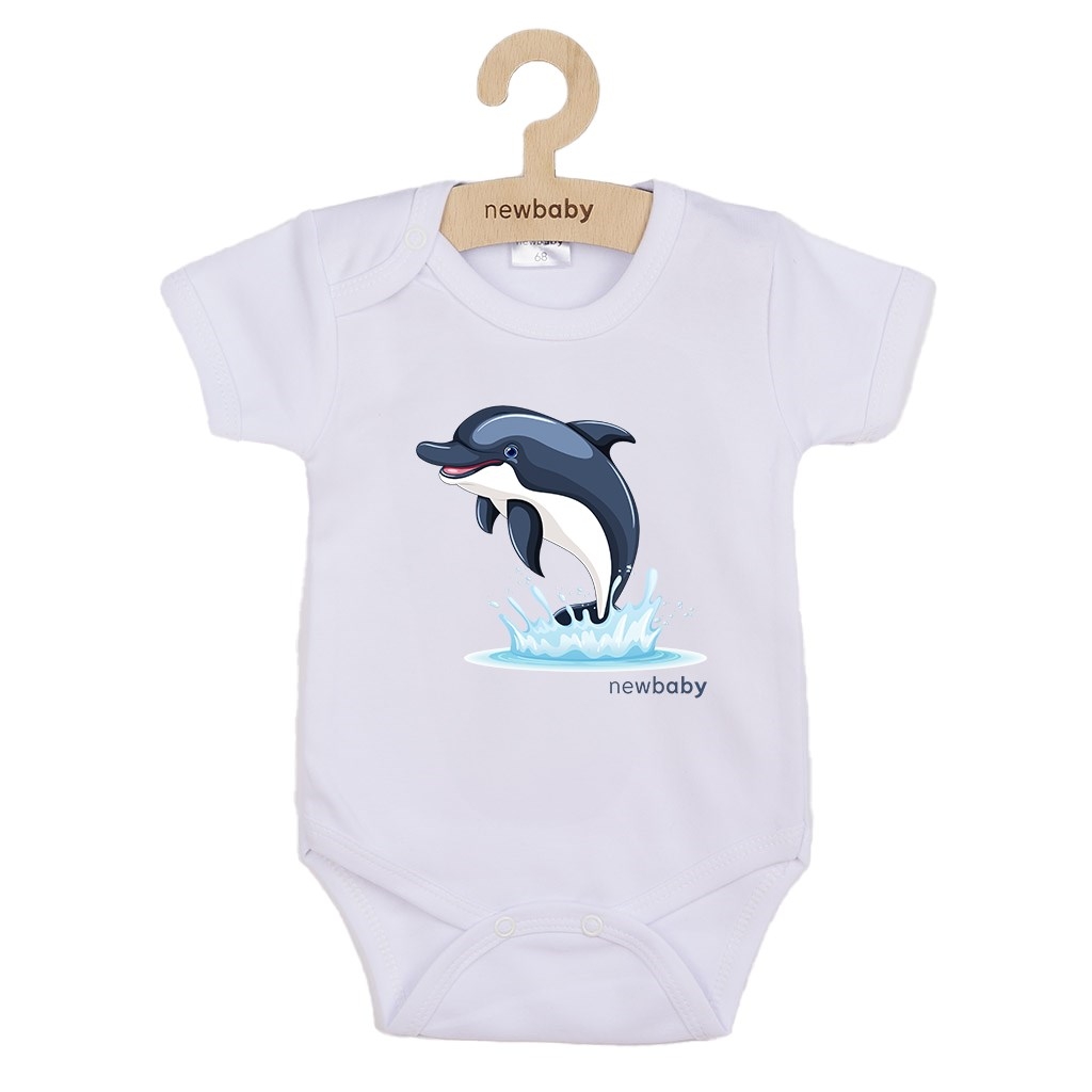 Detské body s potlačou New Baby Dolphin - krátky rukáv 74 (6-9m)