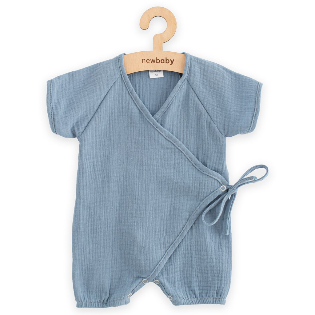 Dojčenský letný mušelínový overal New Baby blue 62 (3-6m)