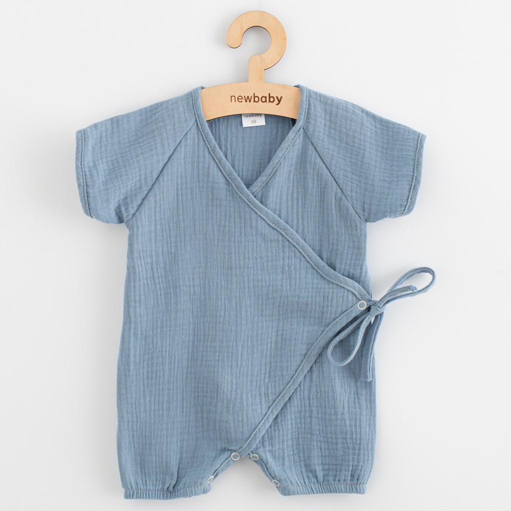 Dojčenský letný mušelínový overal New Baby blue 74 (6-9m)