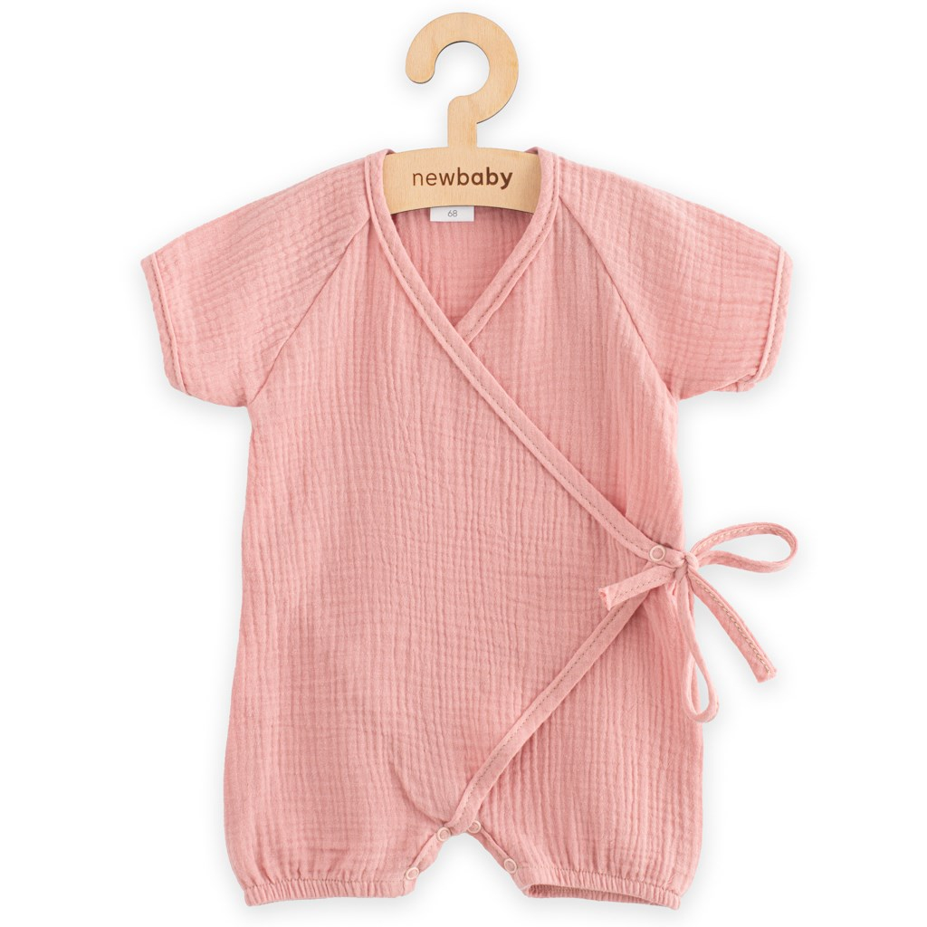 Dojčenský letný mušelínový overal New Baby pink 86 (12-18m)