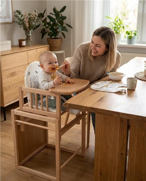Detská drevená jedálenská stolička New Baby Jerry