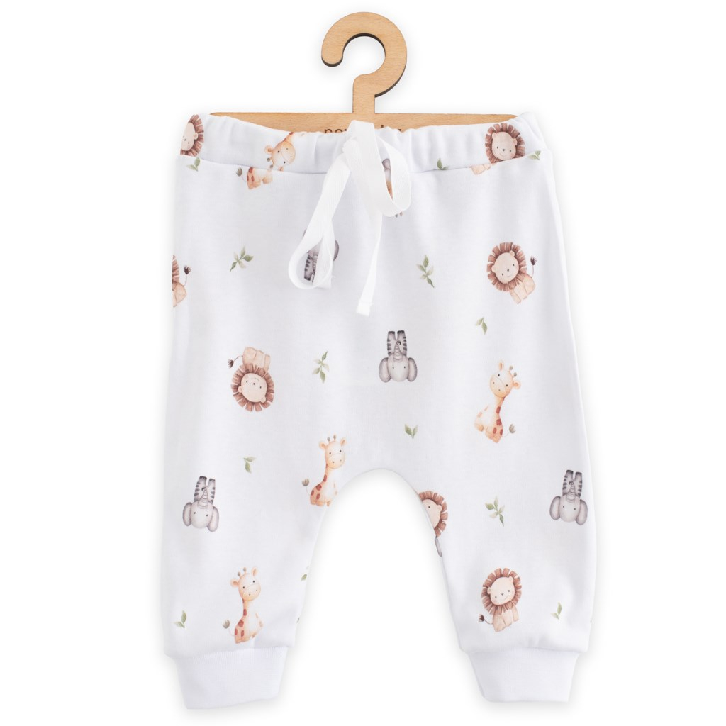 Detské bavlnené nohavice Jogger New Baby For Babies safari 56 (0-3m)