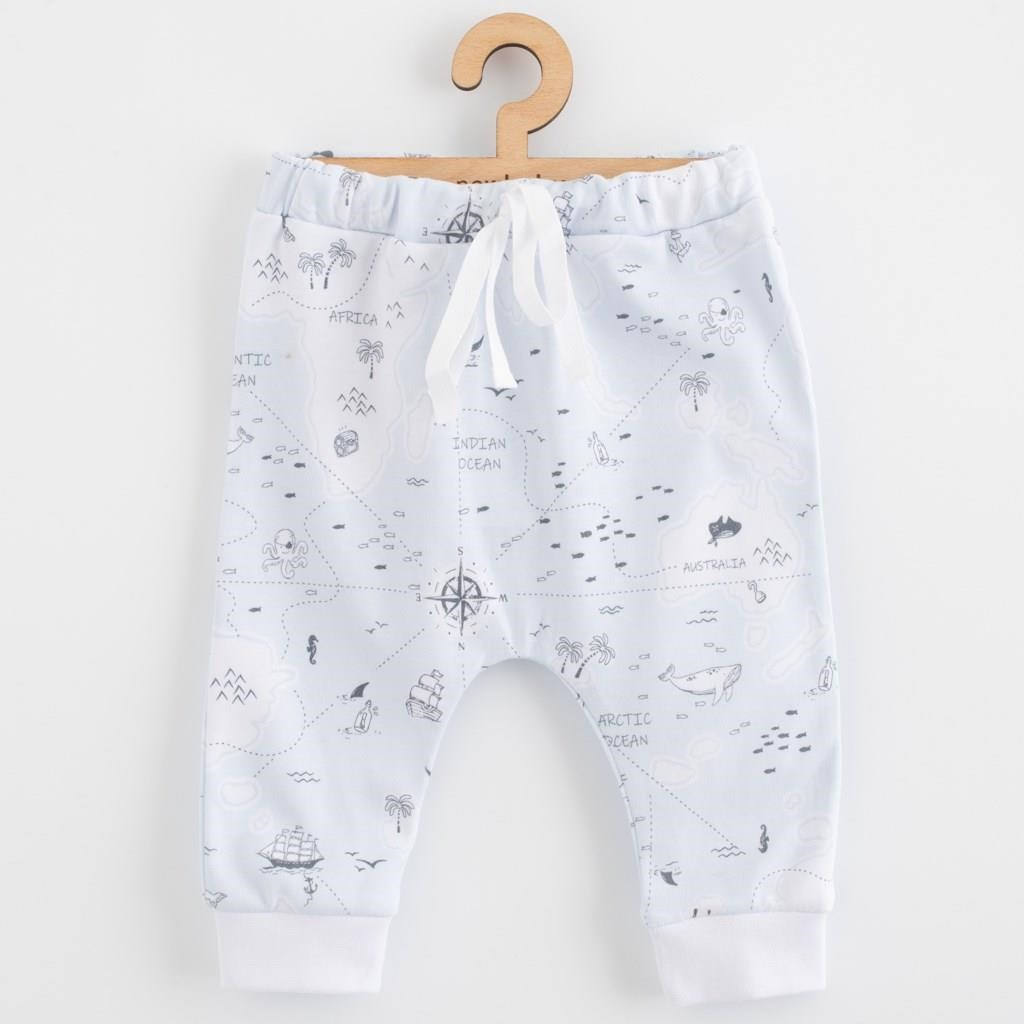 Detské bavlnené nohavice Jogger New Baby For Babies ocean 74 (6-9m)
