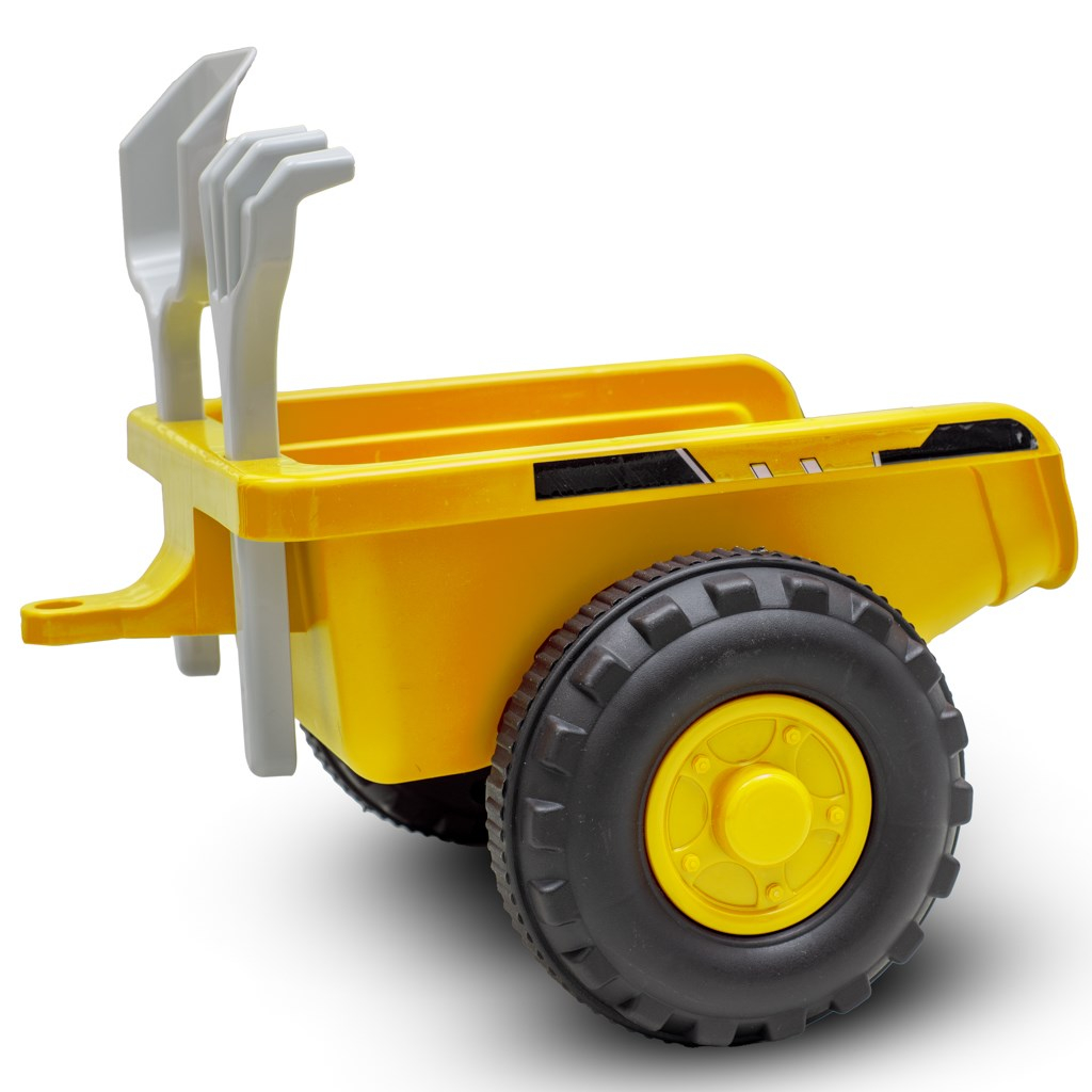 Detské odrážadlo traktor s vlečkou a náradim Baby Mix Benny žltý
