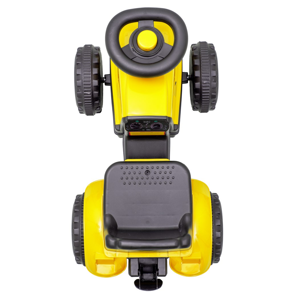Detské odrážadlo traktor s vlečkou a náradim Baby Mix Benny žltý