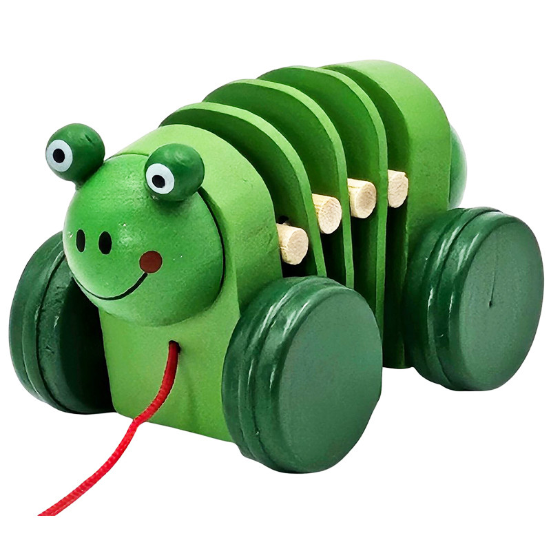 CreativeToys Drevená žabka na kolieskach