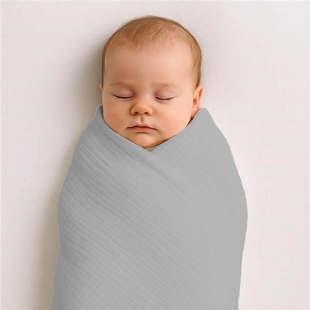 Mušelínová detská deka New Baby 70x100 cm grey