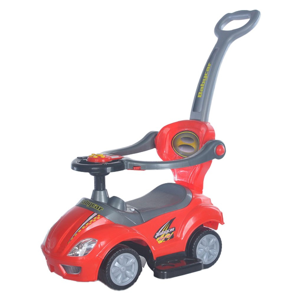 Detské odrážadlo s vodiacou tyčou 3v1 Baby Mix Mega Car červené (POŠKODENÝ OBAL)