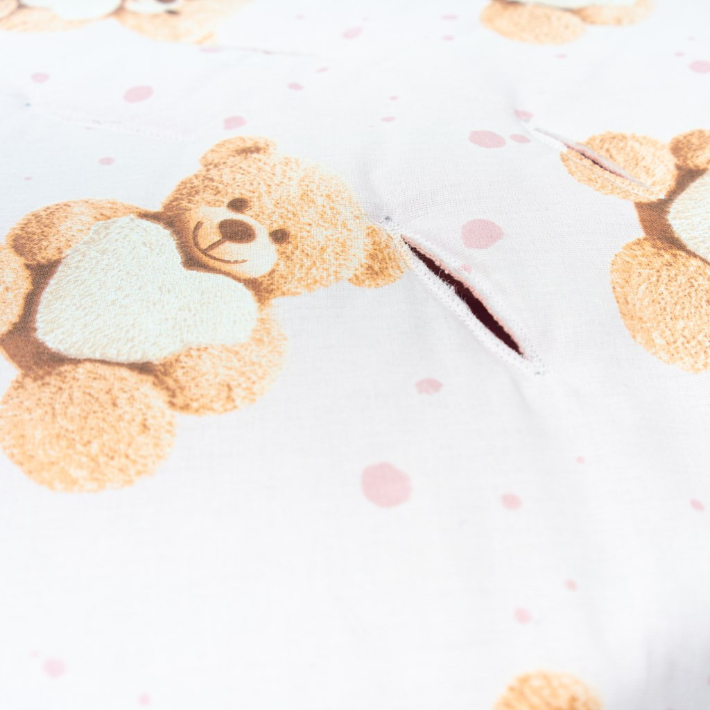Zateplená zavinovačka do autosedačky New Baby Love Teddy Bear pink