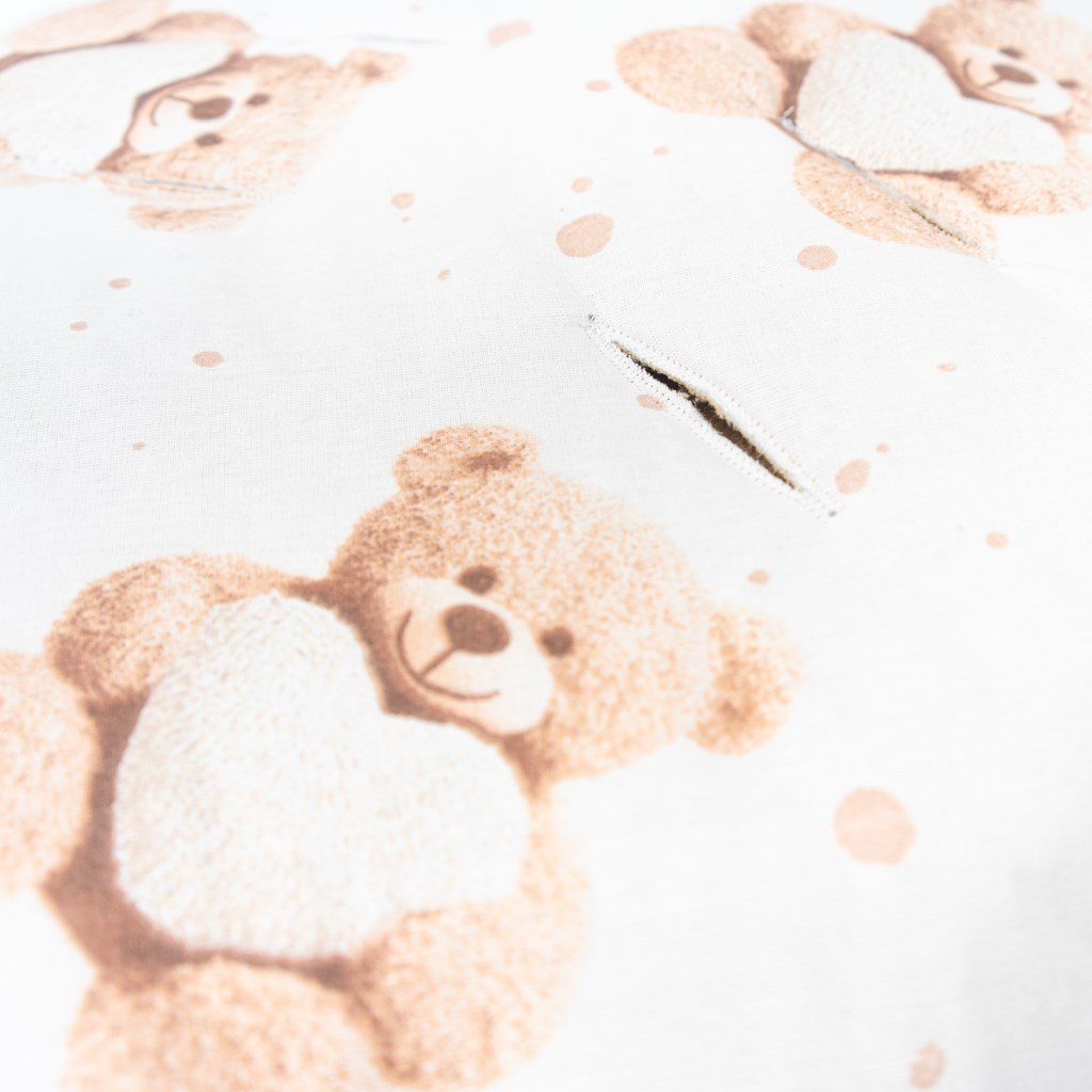 Zateplená zavinovačka do autosedačky New Baby Love Teddy Bear beige