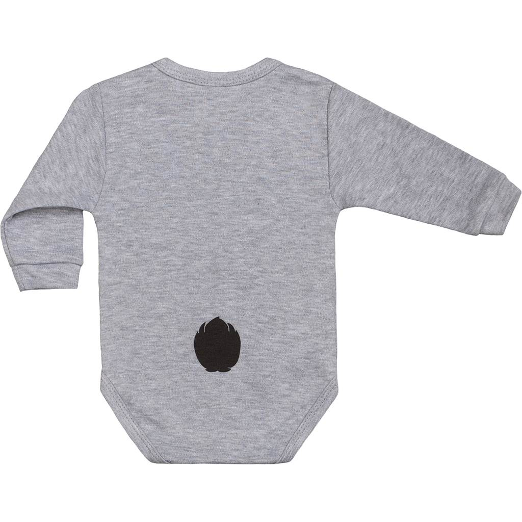 Dojčenské body s dlhým rukávom New Baby Zvieratko Zajačik sivé 50