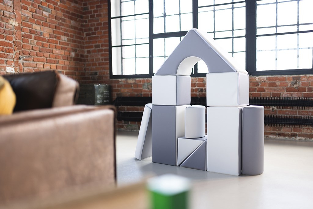 Vell Penové kocky-obria stavebnica 11 ks white-grey